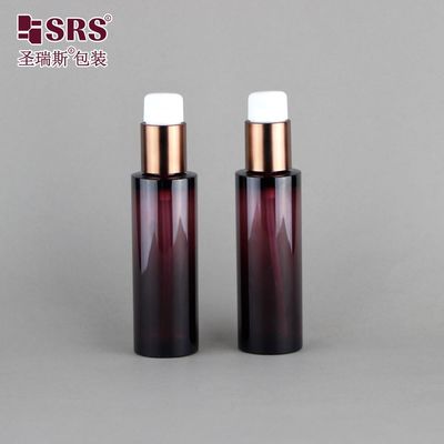 ซื้อ 50 มล กระป๋อง PET ใส สีน้ําตาลหรู โลชั่น เซรั่ม ปั๊ม สําหรับเครื่องสําอาง online manufacture