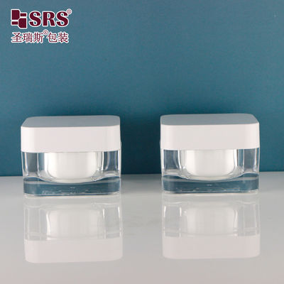 ซื้อ 15 กรัม 30 กรัม 50 กรัม เครื่องสําอางทรงสี่เหลี่ยม ปรับแต่งถ้วยบรรจุ เครื่องครีมว่างอลังการ กระปุกอะคริลิค 15 มิลลิลิตร online manufacture