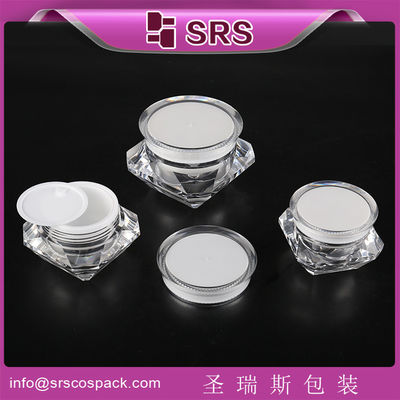 ซื้อ SRS ประเทศจีน ผู้ผลิต ขายส่งปลีก 5ml 15ml 30ml 50ml กระปุกพลาสติกครีมอะคริลิคเพชร online manufacture