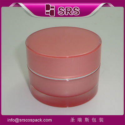 ซื้อ SRS ขายส่งยอดขายพลาสติกทรงกลม ถังอะคริลิคว่างสําหรับผลิตภัณฑ์ดูแลผิวหนังเกาหลี online manufacture