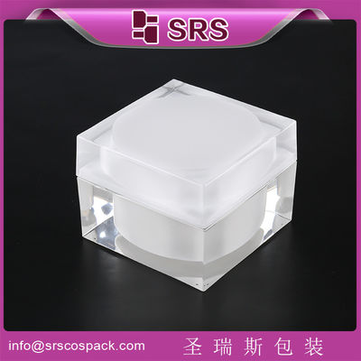 ซื้อ SRS ผลิตหรูอะคริลิคกระป๋องว่างพลาสติก กระป๋องครีมใบหน้าที่มีหมวกสกรูดํา online manufacture
