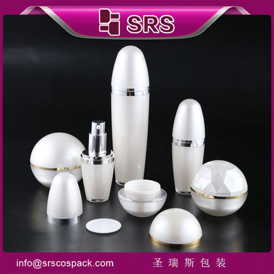 ซื้อ SRS ชุดบรรจุภัณฑ์เครื่องสําอาง อะคริลิครูปร่างเป็นลูกกลมเปล่า กระปุกครีมและขวดน้ํายาสําหรับ skinca online manufacture