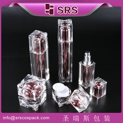 ซื้อ ผู้ผลิต SRS ขายส่งปลีก ขนาดสี่เหลี่ยม ข้างเปล่า กระป๋องน้ํายาพลาสติกอะคริลิคและกระป๋องครีม online manufacture