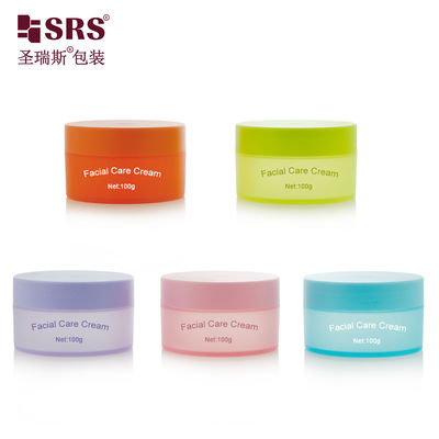 ซื้อ SRSQ 100g PP PCR Injection Custom Color Matte In Mold Plastic Cream Jar Container For Facial Cream online manufacture