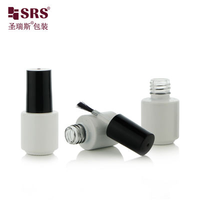 ซื้อ DH-1B 4.5ML Round Bottom Glass Nail Polish Bottle With Brush Painted White Color Logo Printing online manufacture