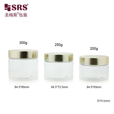 ซื้อ PET008 200g 250g 300g Plastic Inject-Blow PET Jar With Screw Cap For Body Scrub Hair Masks Cream online manufacture