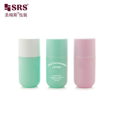 ซื้อ ขวดปั๊มสุญญากาศพลาสติกก้นกลม SRS-RE ขนาด 50 มล. สำหรับบรรจุภัณฑ์ครีมบำรุงผิวหน้า โลชั่น เจล online manufacture