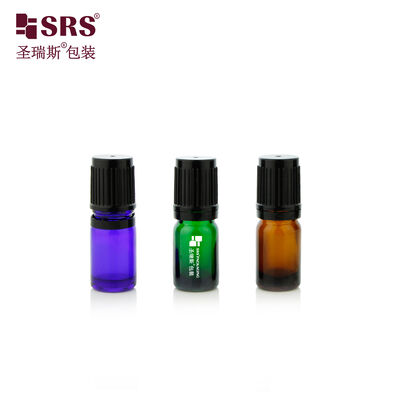 ซื้อ SRS Amber Glass Roll On Bottle 5ml With Steel Gemstone Glass Ball For Essential Oil online manufacture