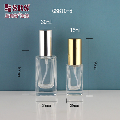 สี่เหลี่ยม อีเลกานต์ Dispenser หมอกละเอียด หรูหรา ถังยาล้างมือ 15 ml 30 ml กระป๋องสเปรย์กระจก