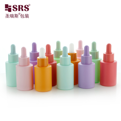 สีหลากหลายปลีก ขนาดใหญ่ ข้างว่าง ปรับแต่งกระจก Dropper สําหรับน้ํามันอีเซนเซียล
