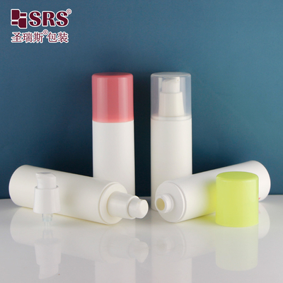 สีขาว PCR สะอาดต่อสิ่งแวดล้อม โลชั่นใบหน้า ปั๊มขวด พลาสติก ขวดไม่มีลม 50ml