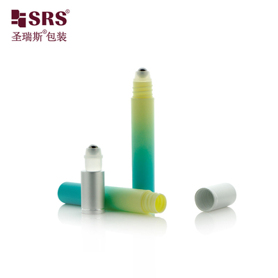 PP PCR วัสดุที่เป็นมิตรต่อสิ่งแวดล้อม พลาสติก คอสเมติก แพ็คเกจ เจลตา Custom Gradient Color Roll-On Applicator Flask