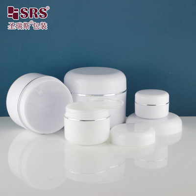 เตรียมส่ง สต็อค ขาว ผนังสองกลม ข้างว่าง ครีมเสริมผิวขาว กระปุกพลาสติก 50 ml