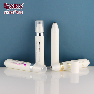10 มล PP PCR วัสดุรีไซเคิล พลาสติก ปรับแต่งสไตล์พิมพ์ แบบนวดแบบไม่มีอากาศ เซรั่มตา 1/3 oz Roll On Bottles