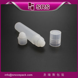 SRS ผลิตในประเทศจีนว่าง 20ml กระเป๋าเปล่งร่างกายพลาสติกใช้น้ํามันผมม้วนบนขวดที่มี PP บอล