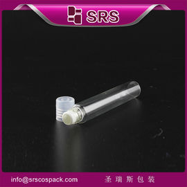 SRS ขายส่งปลีก กระป๋องแก้ว 10 มิลลิลิตรโปร่งใส พร้อมม้วนเหล็กไร้ขัด และปลาย PP