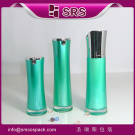 SRS จําหน่ายตัวอย่างฟรี กระป๋องปั๊มไม่มีอากาศ 30ml 50ml สําหรับบรรจุภัณฑ์เครื่องสําอางที่มีปลายกระจ่างใส