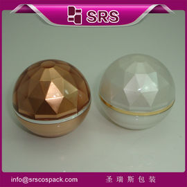 SRS หรูหราทรงกลมเพชร ผิวว่างอะคริลิค 15g 30g 50g ครีมหน้า กระปุกเครื่องสําอาง
