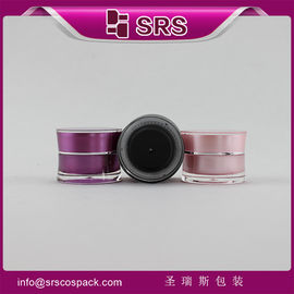 สีชมพูและสีดํา J092 กระปุกพลาสติก 10 กรัมสําหรับเครื่องสําอาง