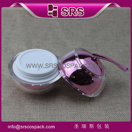 Shengruisi Packaging กระปุกอะคริลิคน่ารัก J016 รูปทรงแอปเปิ้ล กระปุกเครื่องสําอาง