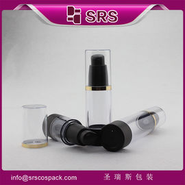 15ml 30ml 50ml ซัพพลายเออร์ขวดเครื่องสําอาง 30ml ดําปั๊มไม่มีอากาศ