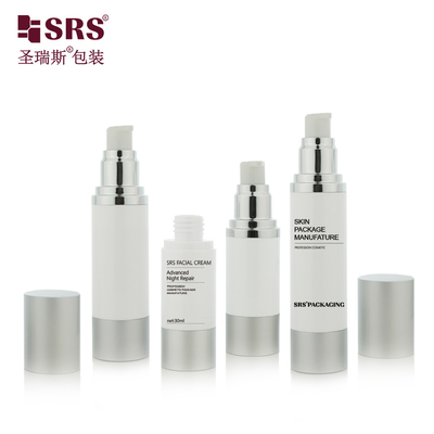 การปรับแต่ง ขายปลีก 15ml 50ml โคลชั่นเครื่องสําอางว่าง เซรั่ม ปั๊มไม่มีอากาศ กระปุก 30ml