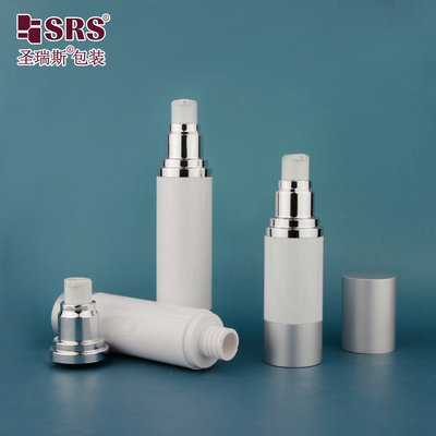 15ml 30ml 50ml ครีมเสริมความงามหรูหรา เซรั่มที่สามารถเติมเต็มใหม่ได้ รอบ กระป๋องปั๊มไม่มีอากาศ