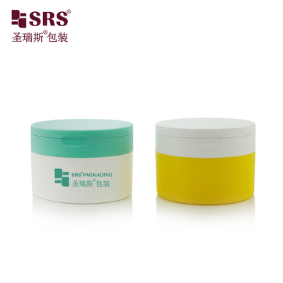 4 oz พลาสติก PP PCR Double Wall Customization Flip Cap With Spoon Body Scrub Jar ถัง