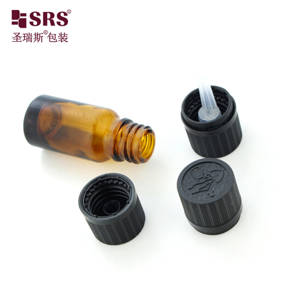 กระป๋องแก้วเครื่องสําอางเปล่า พร้อม CRC ปิดกันเด็ก แอมเบอร์ 10 ml กระป๋องน้ํามันจําเป็น