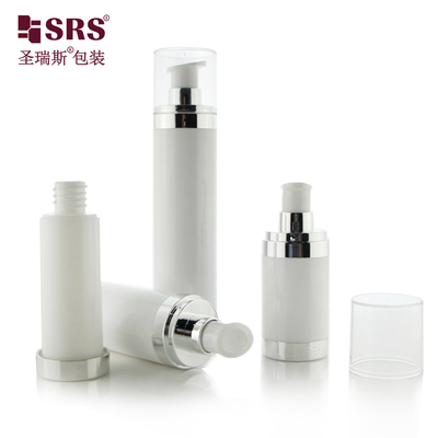 15ml 30ml 50ml กระป๋องเครื่องสําอางเปล่า ปั๊มน้ํายาผสมผิวหน้า กระป๋องสีขาวที่เปลี่ยนได้