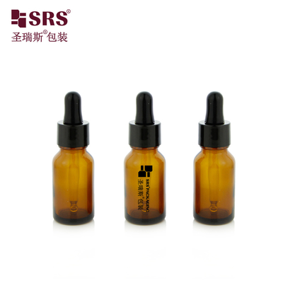15 ml 0.5 oz ขนาดเปล่า สีแอมเบอร์ รอบ ผนังหนา Mold น้ํามันจําเป็น กระป๋องแก้ว Dropper