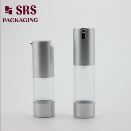 TA021 กระป๋องปั๊มโลชั่นพลาสติกสีเงินแมท 15ML 30ML 50ML ขาย