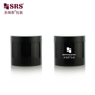 SRSQ 400g การฉีด สีดํา สีกระจ่าง PP PCR วัสดุมิตรต่อสิ่งแวดล้อมรีไซเคิล ผนังเดียว ครีมร่างกาย กระปุกบรรจุเครื่องสําอาง