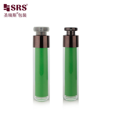 ผนังคู่ AS พลาสติกบรรจุเครื่องสําอางที่ไม่มีอากาศ 15ml 30ml 50ml เครื่องประดับตามสั่ง สีว่าง การดูแลผิวหนัง สารสําอางความงาม