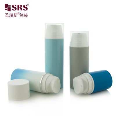 PA601 30ml,50ml,80ml,100ml,120ml,150ml,200ml เงินสล็อปออนสไตล์ วากูมผนังเดียว การฉีดสี แฟนเดชั่น โลชั่น ปั๊มไร้อากาศ พลาสติก กระป๋อง PCR PP