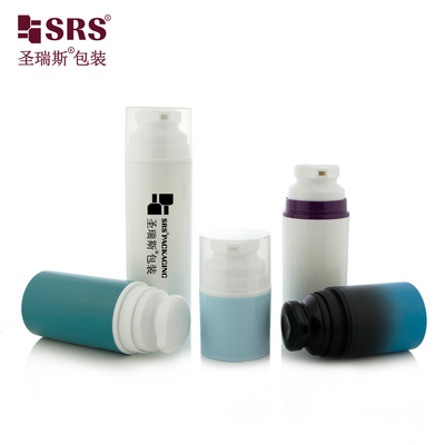 PA603 การฉีด Custom สีกระจ่างสีเขียว ขาว สีม่วงชมพูกลม โลชั่นไร้อากาศ กระปุกกับ Snap On Pump