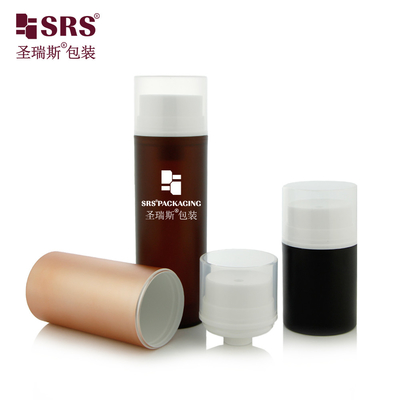PA608 Painting Matte Custom Color Brown Luxury Facial Mask ครีมร่างกาย ครีมมือ กระป๋องไม่มีอากาศ สําหรับเครื่องสําอาง