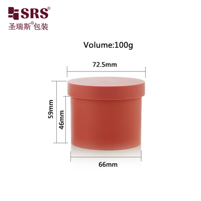 SRSG2 100 กรัม หมึกเปล่า PP PCR จัดการ กระปุกครีมพลาสติกรีไซเคิล สําหรับสกรอบร่างกาย การปรับแต่งสีด้วยโลโก้พิมพ์