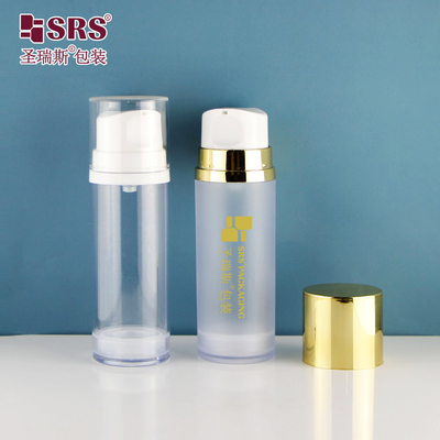 A0215 50ML 120ML 150ML กระป๋อง AS ฝาเดียว กระป๋องโลชั่นไร้อากาศหรูหรา สําหรับพื้นฐานเจลเซรมใบหน้า
