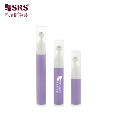 A0035 7.5ml 10ml 15ml Paint Frosted Purple Custom Color pretty Plastic PP PCR วัสดุรีไซเคิล ไม่มีอากาศ Roll On Serum กระป๋อง