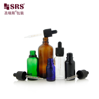 D006 15ml 30ml 50ml กระป๋องหยดกระจกกระจกใสสีเขียวใสใส สําหรับกรดหน้า