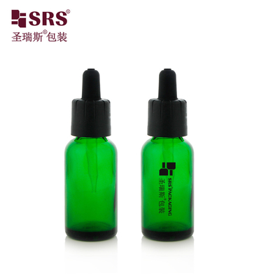 D009 กระจกผนังหนากลม 5ML 10ML 15ML 20ML 30ML 50ML 100ML กระป๋องหยดปิดกันเด็กที่ป้องกันการทุจริตสําหรับกรดหน้า