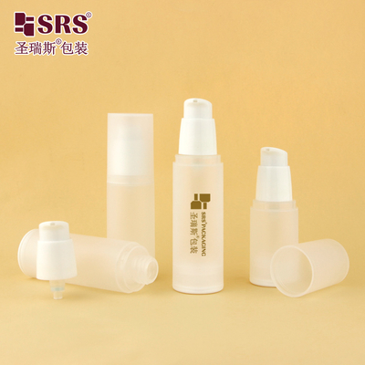 PA0216 20ml 30ml 40ml 50ml PP แมทกระจ่างใส ในพลาสติก PP PCR กระป๋องไร้อากาศ พร้อมปั๊มน้ํายา