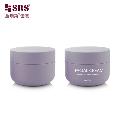 SRSOA 100 กรัม กลมด้านล่าง Custom Frosted สีพลาสติก PP ครีม Jar Packaging Logo Printing