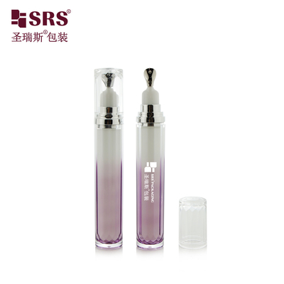 LR001-15ML การปรับแต่ง สีเรียงสีสีเรียงสี แอคริลิค กระป๋องผนังคู่ที่มีเครื่องใช้โลหะสําหรับครีมตา