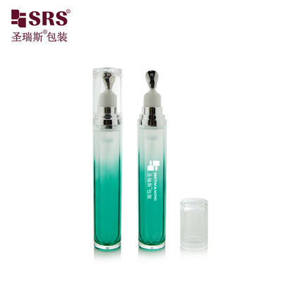 LR001-15ML ราคาสุดหรู การดูแลผิวหนัง เจลตา Applicator โลหะ เซนก์หัว Acrylic โลชั่น กระป๋อง ถังท่อ