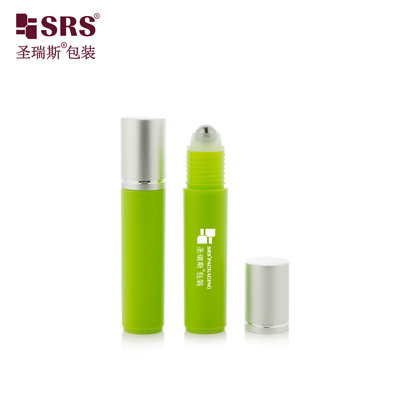 RPA-10ML กระปุกฉีด สีเขียวแมท พลาสติกหมัก PP PCR กระปุกกระปุกเหล็กลูกกล่องด้วยหมวกอลูมิเนียมสําหรับเหลวต่อต้านการขี้ข่วน