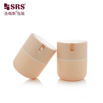 PA001 50ml พลาสติก PP สวยกลม ด้านล่าง ปั๊มปั้มไม่มีอากาศ ถังกระป๋อง ถังเปล่า ครีมหน้าเสริม