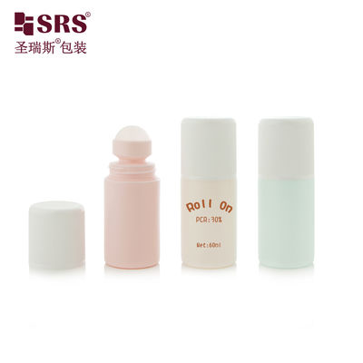 ขวดเจลระงับกลิ่นกายแบบโรลออน RPPC1-60ML ฉีดขึ้นรูปสีที่กำหนดเอง PP PCR พลาสติกรีไซเคิล