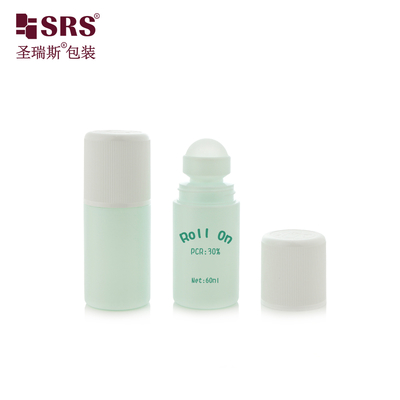RPPC1-60ML ขวดโรลออนระงับกลิ่นกายเจล PP ทรงกลมสีเขียว ไม่รั่วซึม ฝาปิดกันเด็ก CRC